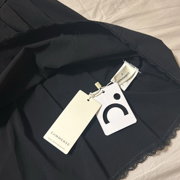 Commense Women's Square Neck Mini Corset Black Dress Short Ruffle Sleeve size S - Picture 11 of 12